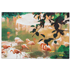 83 Oranges Flamingo Sighting Jungle Nature Outdoor Rug