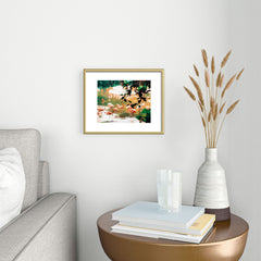 83 Oranges Flamingo Sighting Jungle Nature Metal Framed Art Print
