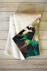 83 Oranges Flamingo Sighting Jungle Nature Fleece Throw Blanket
