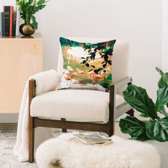 83 Oranges Flamingo Sighting Jungle Nature Throw Pillow