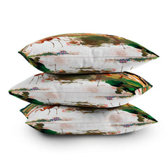 83 Oranges Flamingo Sighting Jungle Nature Throw Pillow
