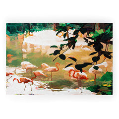 83 Oranges Flamingo Sighting Jungle Nature Welcome Mat