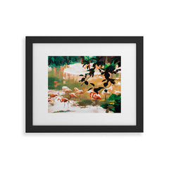 83 Oranges Flamingo Sighting Jungle Nature Framed Art Print