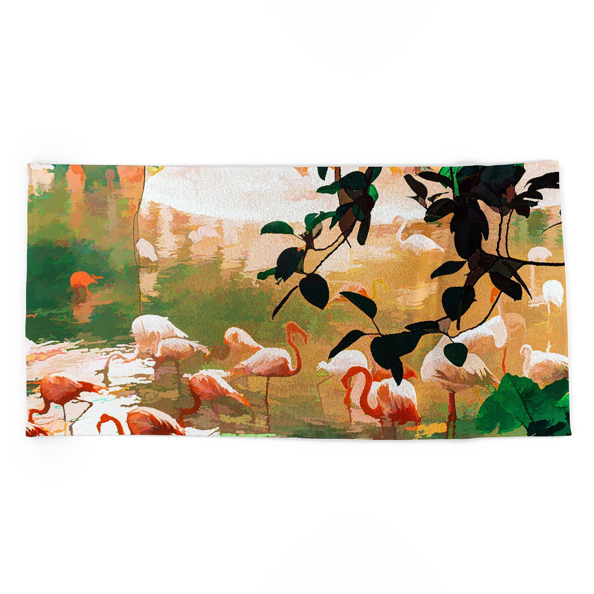 83 Oranges Flamingo Sighting Jungle Nature Beach Towel
