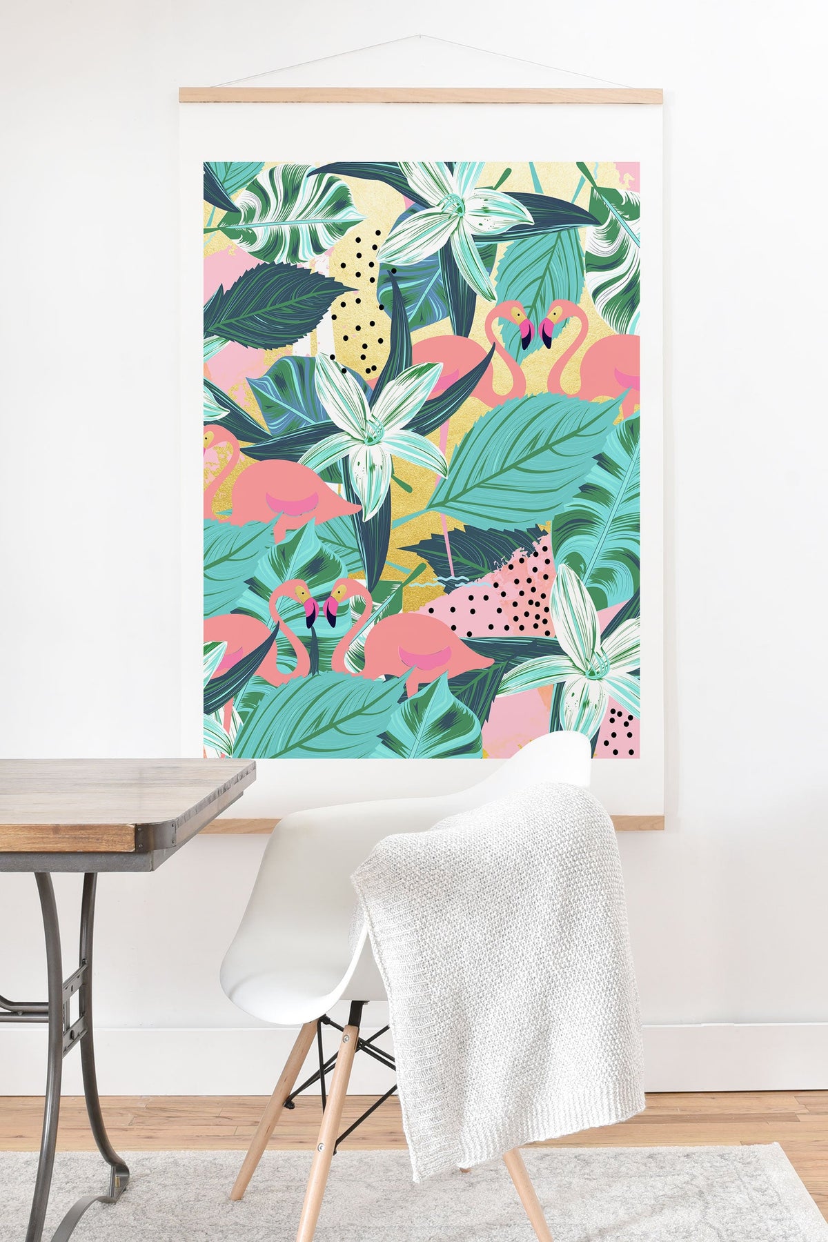 83 Oranges Flamingo Tropical Art Print And Hanger