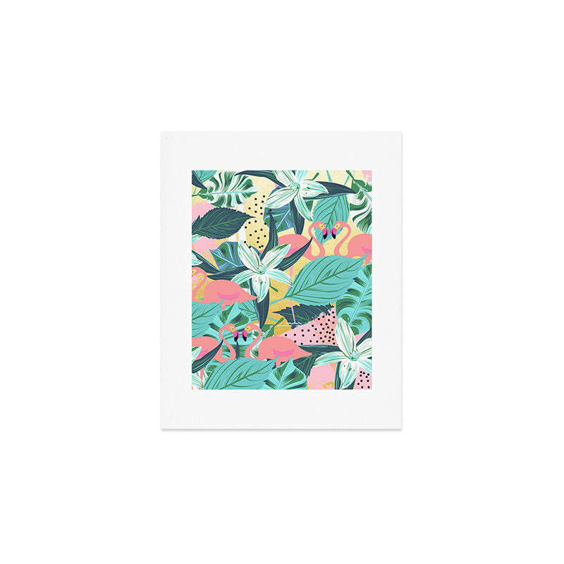 83 Oranges Flamingo Tropical Art Print