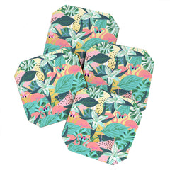 83 Oranges Flamingo Tropical Coaster Set
