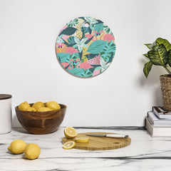 83 Oranges Flamingo Tropical Cutting Board Round