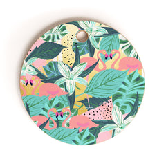 83 Oranges Flamingo Tropical Cutting Board Round