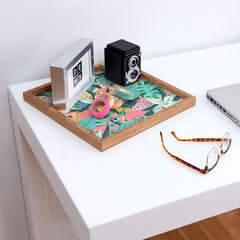 83 Oranges Flamingo Tropical Square Tray