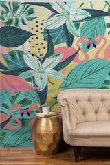 83 Oranges Flamingo Tropical Tapestry