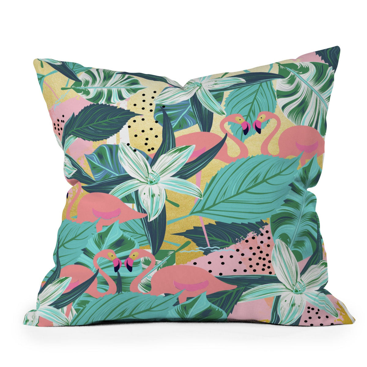 83 Oranges Flamingo Tropical Outdoor Throw Pillow