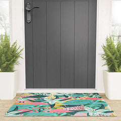 83 Oranges Flamingo Tropical Welcome Mat