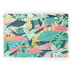 83 Oranges Flamingo Tropical Welcome Mat
