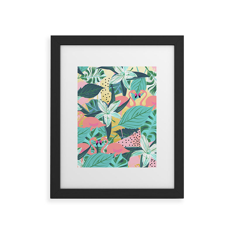 83 Oranges Flamingo Tropical Framed Art Print