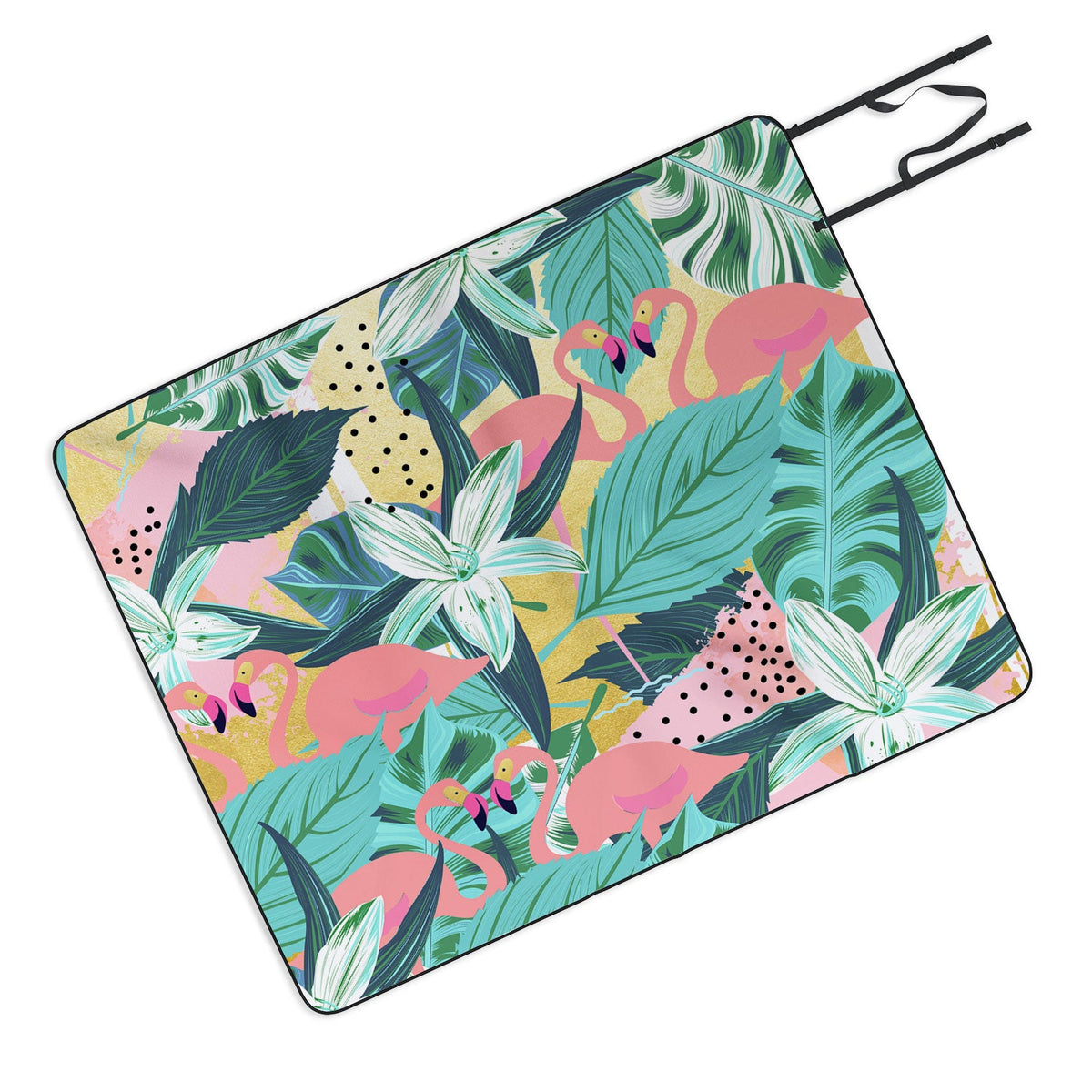 83 Oranges Flamingo Tropical Picnic Blanket