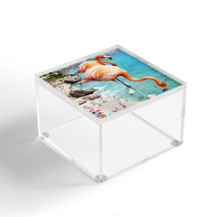 83 Oranges Flamingos on the Beach Wildlife Acrylic Box