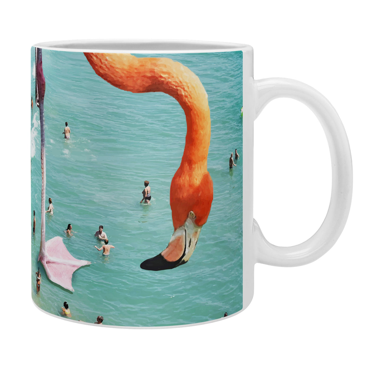 83 Oranges Flamingos on the Beach Wildlife Coffee Mug
