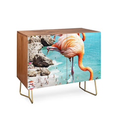 83 Oranges Flamingos on the Beach Wildlife Credenza