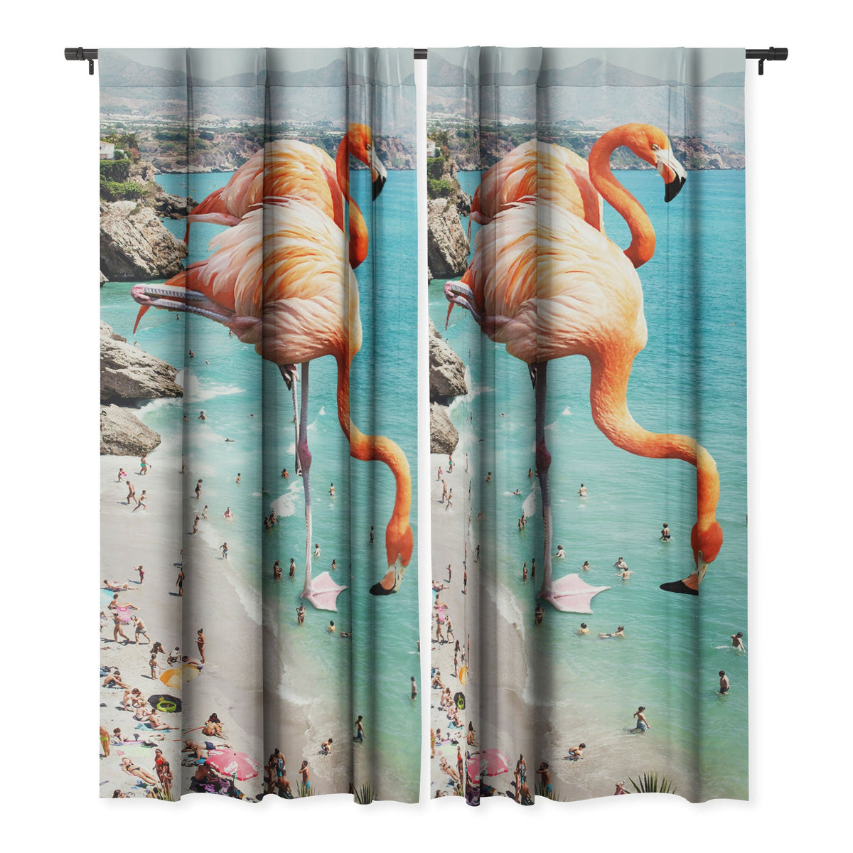 83 Oranges Flamingos on the Beach Wildlife Blackout Non Repeat