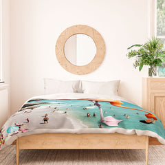 83 Oranges Flamingos on the Beach Wildlife Duvet Cover