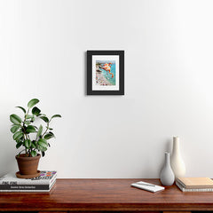 83 Oranges Flamingos on the Beach Wildlife Framed Art Print