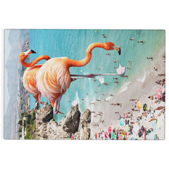 83 Oranges Flamingos on the Beach Wildlife Outdoor Rug