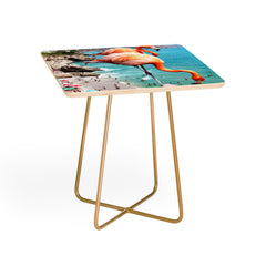 83 Oranges Flamingos on the Beach Wildlife Side Table