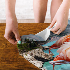 83 Oranges Flamingos on the Beach Wildlife Tapestry