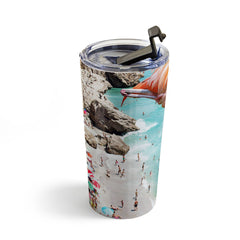 83 Oranges Flamingos on the Beach Wildlife Travel Mug
