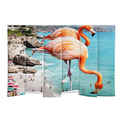 83 Oranges Flamingos on the Beach Wildlife Wall Mural