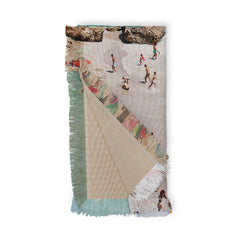 83 Oranges Flamingos on the Beach Wildlife Throw Blanket