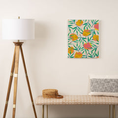 83 Oranges Floral Blush Gold Art Canvas