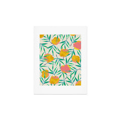 83 Oranges Floral Blush Gold Art Print