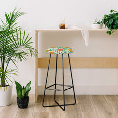 83 Oranges Floral Blush Gold Bar Stool