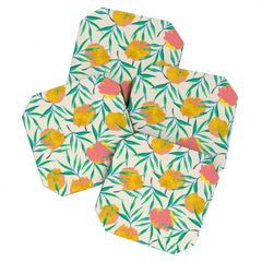 83 Oranges Floral Blush Gold Coaster Set