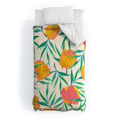 83 Oranges Floral Blush Gold Comforter