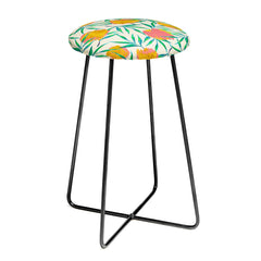 83 Oranges Floral Blush Gold Counter Stool