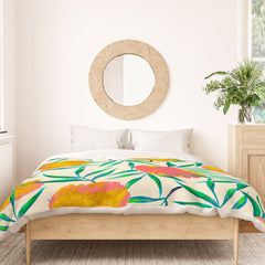 83 Oranges Floral Blush Gold Duvet Cover