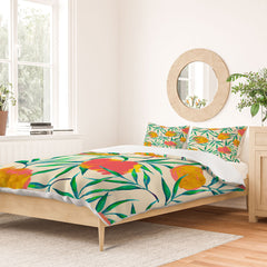 83 Oranges Floral Blush Gold Duvet Cover