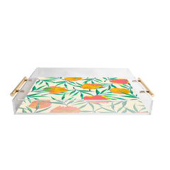 83 Oranges Floral Blush Gold Acrylic Tray