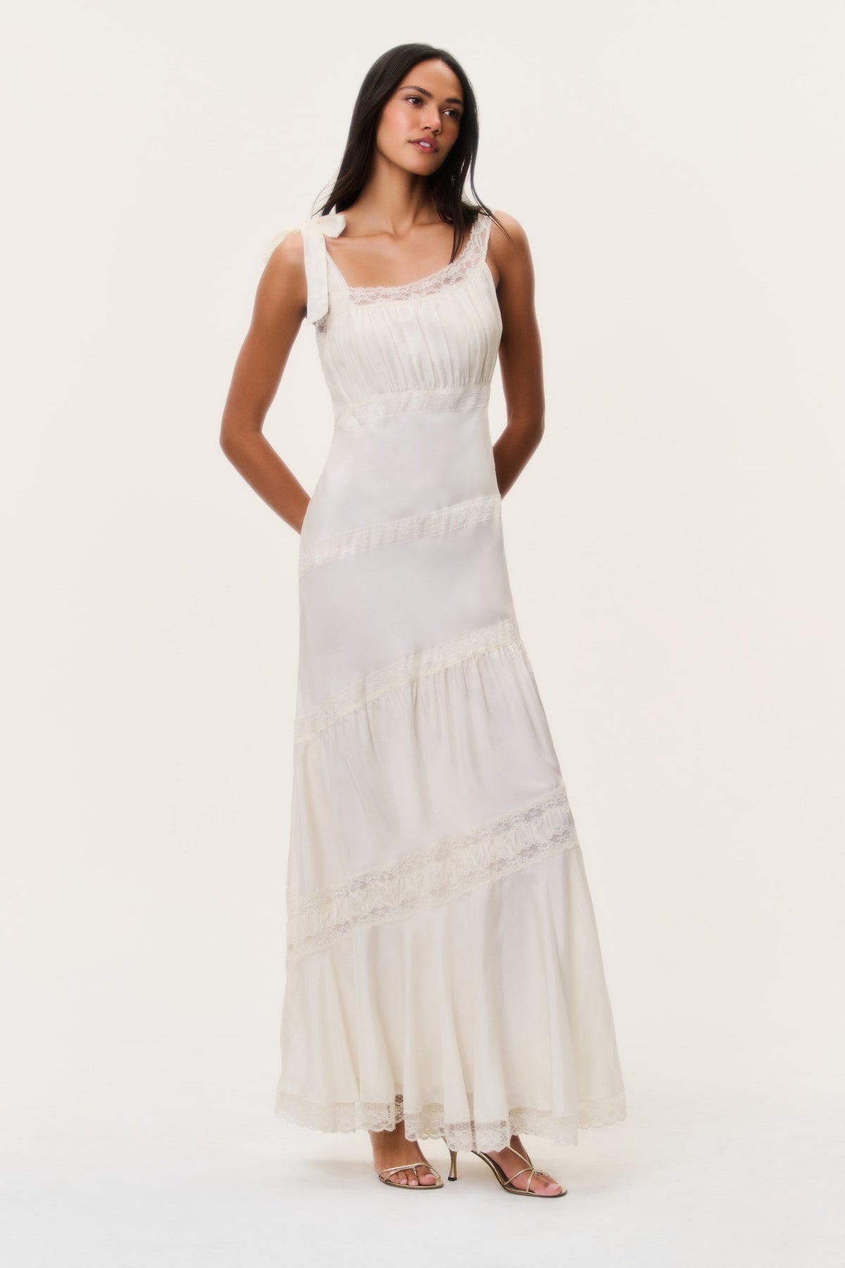 Andresy Silk Asymmetrical Maxi Dress