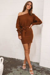 Louise Sweater Dress - Brown