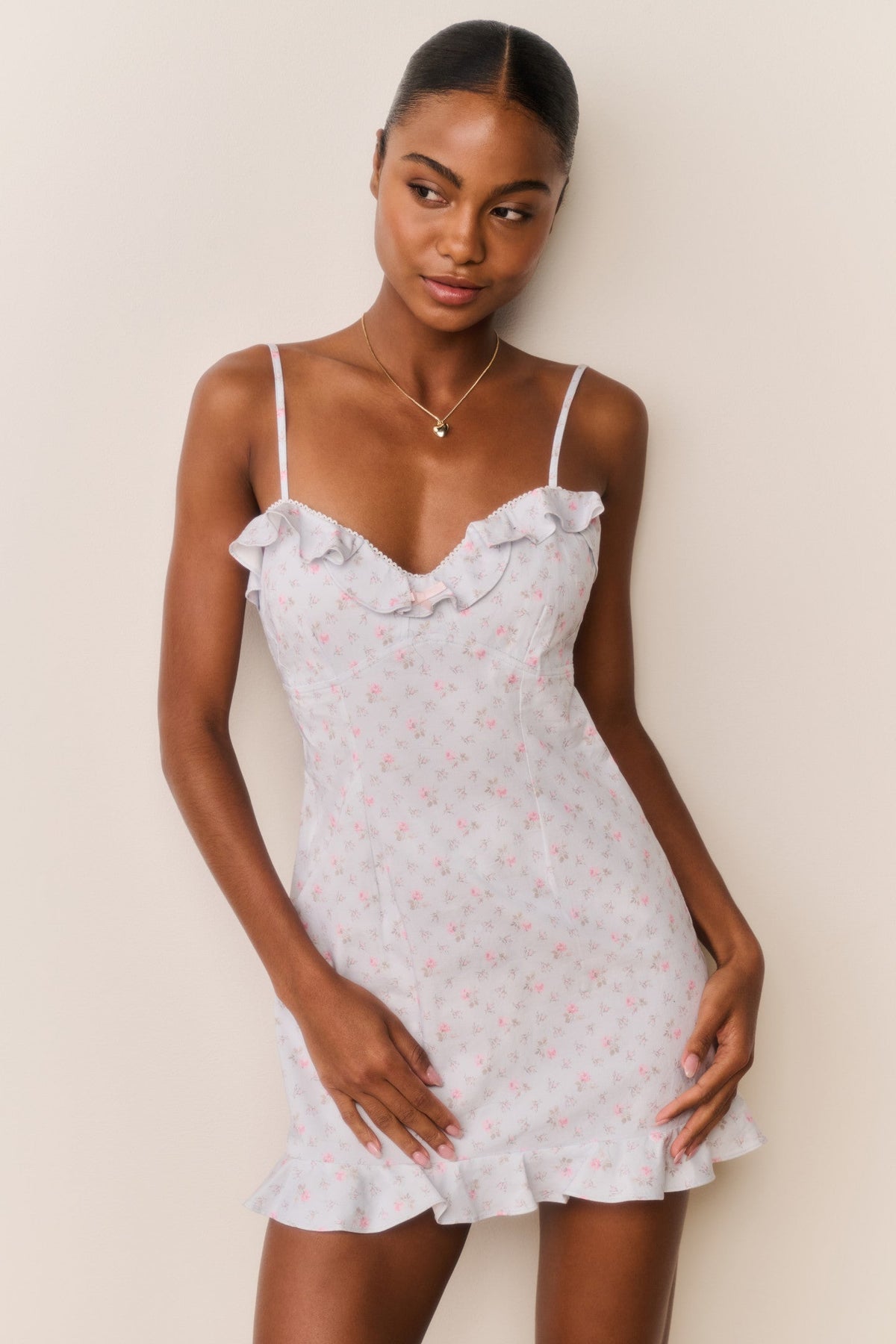 Stephania Floral Cotton Mini Dress