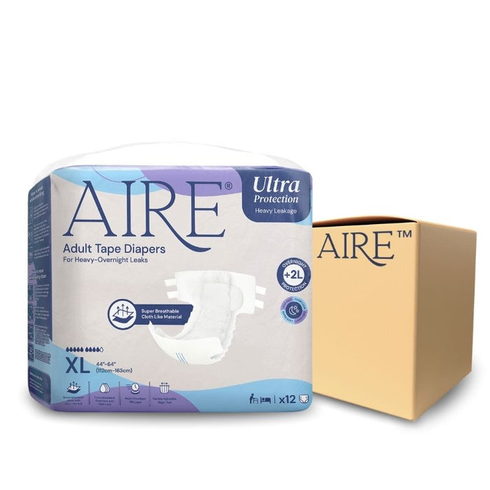 Aire Ultra Tape Diapers XL - Carton (12 packs)
