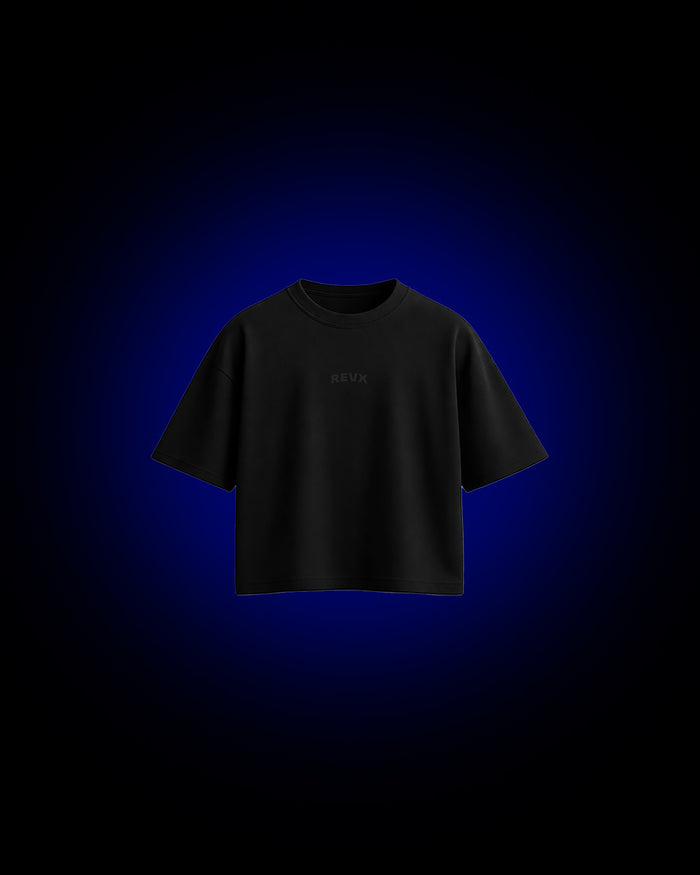 BLACK COTTON BOXY PUMP COVER T-SHIRT 2.2