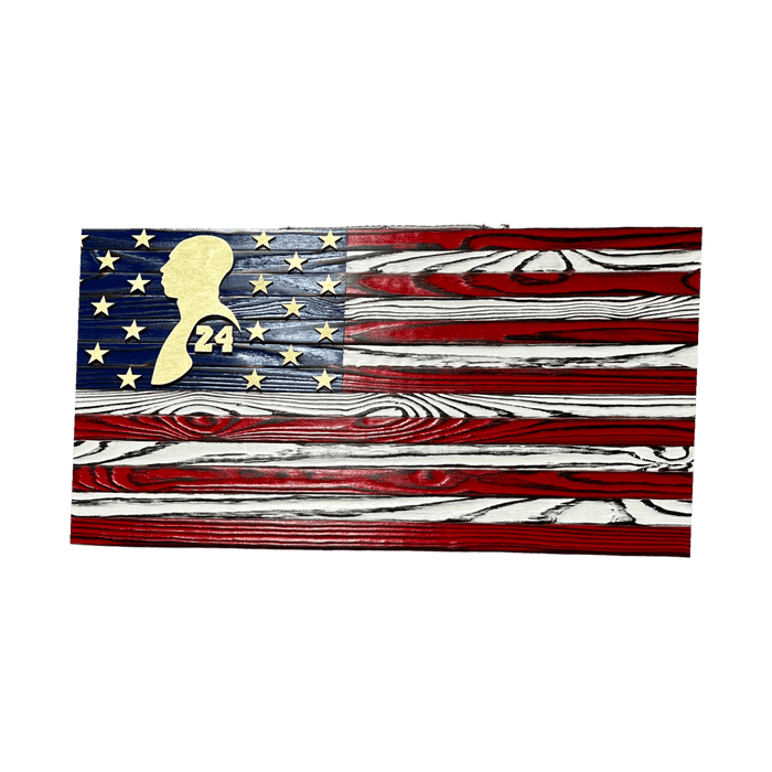 Custom Wood Art - American Flag Kobe Bryant - Custom Wood Art - Jawns on Fire Sneakers & Shoes