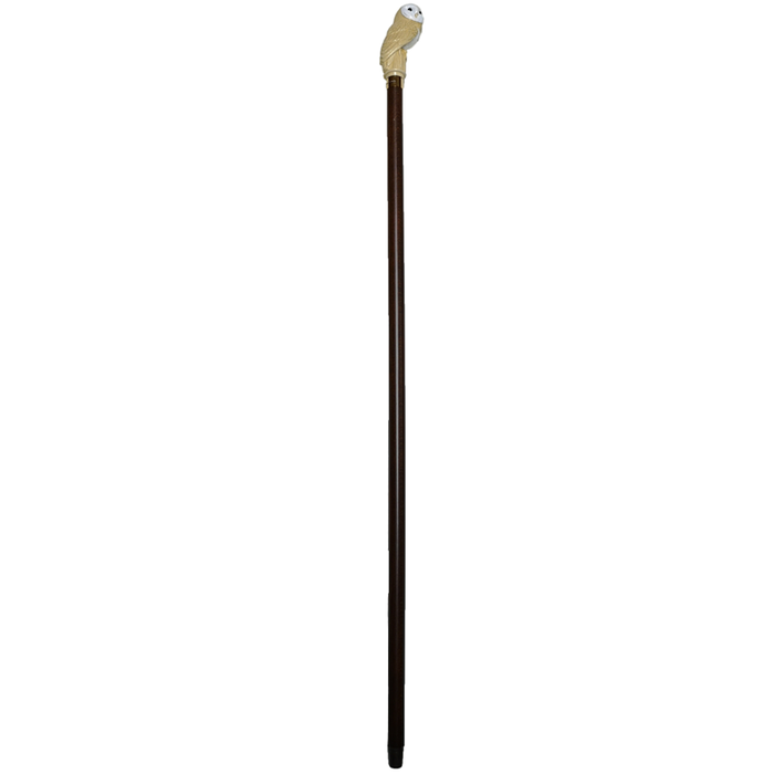 Faux Ivory Barn Owl Hardwood Cane