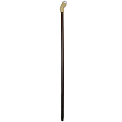 Faux Ivory Barn Owl Hardwood Cane