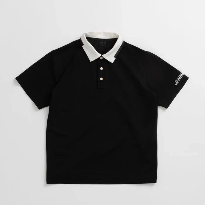 PRINT COLLOR ＆THREE-LINE H EMBROIDERY POLO